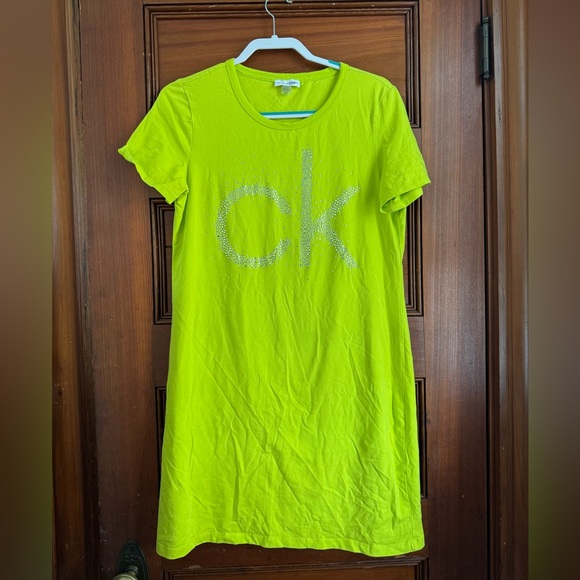 Calvin Klein Dresses & Skirts - Calvin Klein Lime Green T-Shirt Dress